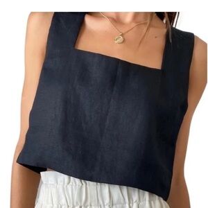 Abercrombie & Fitch Linen Blend Crop Top sz XL